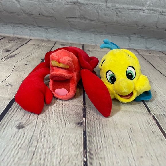 Disney Toys Disney Little Mermaid Flounder And Sebastian Plush